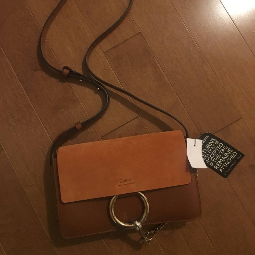 Chloe Small Faye Leather & Suede Shoulder Bag